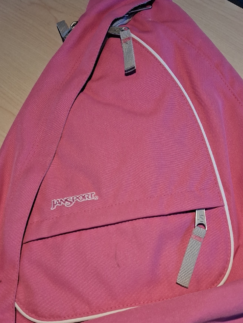 Jansport Pink Single-Strap Sling Backpack with Contrast Trim
